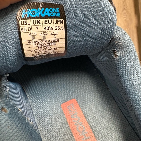 Hoka One One Women's Dark Blue and Peach Athletic Shoes - Picture 15 of 15